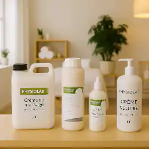Crèmes et gels de massage techniques pour professionnels Physiolab